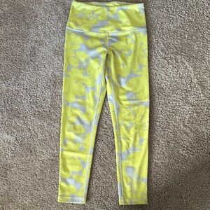 Zella Yellow and Gray Patterned Leggings